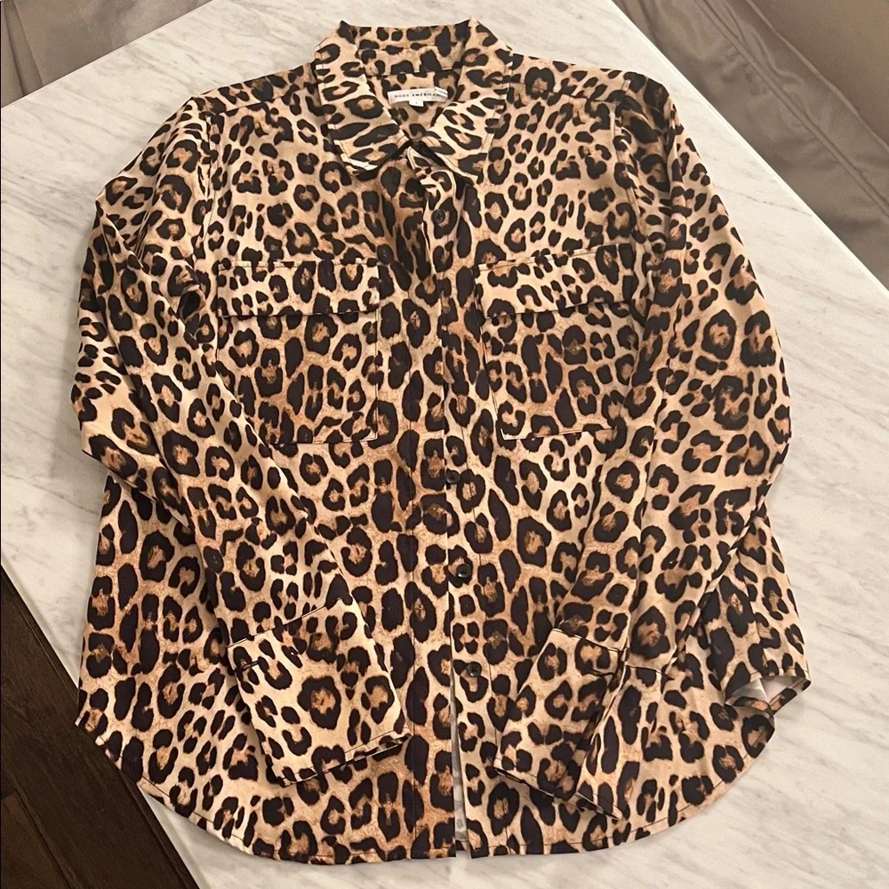 Good American Leopard Print Shirt - Picture 1 of 6